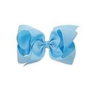 LD DRESS 6" Hair Bows Tiny Boutique Alligator Hairpins Gifts Accessories (Light Blue)