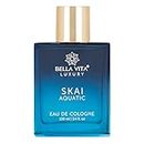 Bella Vita Luxury Skai Aquatic Unisex Eau De Cologne with Bergamot, Lavender & Patchouli|Premium, Long Lasting Woody Fragrance for Men & Women, 100 ML