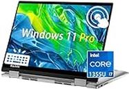 Dell - Inspiron 2-in1 14" WUXGA IPS Touch Laptop - Core i7 1355U - 2X Thunderbolt4 - Wi-Fi 6- Backlit KB – Bluetooth - Platinum Silver- Win11 Pro (16GB RAM | 1TB SSD)