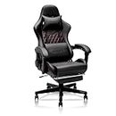 HOMRACER gaming chair,Office chair, Compact,Computer chair,Ergonomic massage chair, office chair for home,360°- Swivel,Linkage armrest,High back,Present(Classic Black)
