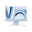 Apple 2023 iMac All-in-One Desktop Computer with M3 chip: 8-core CPU, 8-core GPU, 24-inch 4.5K Retina Display, 8GB Unified Memory, 256GB SSD Storage. Works with iPhone/iPad; Blue; French