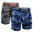 2UNDR Mens 2 Pack Swing Shift 6" Boxer Brief, Loin King/Deep Sea, X-Large