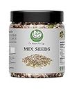Go Vegan Mix Seeds For Eating 250gm | 5 in 1 Super Seeds Mix of Sunflower, Pumpkin, Flax, Watermelon & Chia Seeds (jar pack)