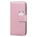 Wallet Case for iPhone SE 2022, iPhone SE 2020/iPhone 8/iPhone 7 PU Leather Flip Folio Phone Case Soft TPU Shell with Magnetic Closure & Hand Strap Wallet Cover for iPhone SE3/SE2/8/7, 4.7", Pink