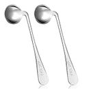 Therapy Spoons 2 Pieces Curved Spoon Adaptive Utensils Right Handed Angled Spoons Anti Shake Stainless Steel Eating Silverware Self Feeding Cutlery Utensil for Adults Elderly Hand Tremors Arthritis