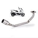 mopeds and Scooters Exhaust Parts Motorbike Exhaust Mid Link Pipe Connecting Pipe for HON&DA PCX 150/125 2021-2022 Stainless Steel Motorbike Middle Section exhausts (Color : A)