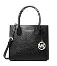 Mercer Medium Leather Messenger Crossbody Handbag (Black Solid)