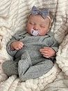 MineeQu 19 Pulgadas Premie Baby Size Realista Reborn Baby Doll en Vinilo de Silicona Cuerpo Completo Anatómicamente Correcto Durmiendo Recién Nacido Muñecas se Ven Reales, Que Dios te Bendiga