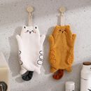 Cartoon Cat Shaped Hand Towel Soft Bathroom Accessories Hanging Wipe for Kids