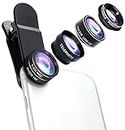 5-in-1 Premium Smartphone Objektiv Handy Lens Aufsatzobjektive Wechselobjektive Zubehör Schwarz