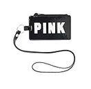 Victoria's Secret Pink Lanyard ID Card Holder Black New VS Pink NWT