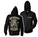 Fast N' Loud Officially Licensed Gas Monkey Garage Big Patch Zipped Big & Tall Hoodie (Black), XXXXX-Large