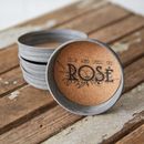 Mason Jar Lid Coaster - Stop And Smell The Rose - Box of 4 - 3¾'' dia. x 1''H
