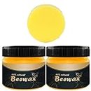 Cristalbox 2 PACK Wood Seasoning Beewax,2020 Natural Traditional Beeswax Polish Wood Furniture Cleaner for Wood Doors, Tables, Chairs, Cabinets and Floors for Furniture to Beautify & Protect