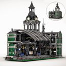 Dark Green Train Station with Interior 12698 Pieces Building Toys Set MOC Build