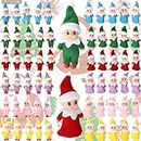 Syhood 60 Pcs Mini Christmas Elf Dolls Baby Miniature Elf Dolls Xmas Twins Baby Novelty Elf Toys Small Elf Doll for Christmas Advent Calendar Decorations Stocking Stuffers, 2 Styles 6 Colors