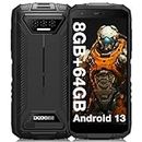 DOOGEE S41T (2024) Rugged Phone, Android 13 Rugged Smartphone, 6300mAh, 8GB + 64GB(1TB Expand) Octa-Core, 5.5" HD+ Display, 13MP Camera, 4G Dual SIM IP68 Waterproof Mobile Phones,Face ID, NFC - Black