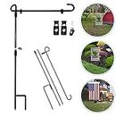 SHARE&CARE Garden Flag Stand, Garden Flag Pole Holder with 1 Tiger Clip and 2 Spring Stoppers for Garden and Home Decoration 12 x 18 Inches without flag (1 Pack)