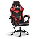YSSOA Backrest and Seat Height Adjustable Swivel Recliner Racing Office Computer Ergonomic Video Game Chair, Red/Black