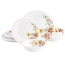 Gibson Home Ultra Break and Chip Resistant Dinnerware Set, Round: Service for 6 (18pcs), Red Floral