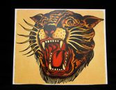 Vintage Sailor Jerry Traditional tattoo flash Bengal TIGER poster print Ed Hardy