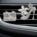 Jsacemxi Crystal High Heel Shoe & Magic Bag Car Air Vent Clip Charm Bling sparkly bedazzled rhinestone Car Interior Bling Accessories Decoration Charm For girls