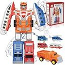 Veslier Construction Toys for 3 4 5 6 Year Old Boys-Construction Engineering Robot Toys-STEM 5-in-1 Construction Toys Christmas Birthday Gifts for Boys Girls Children. (City Transport Truck)