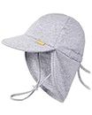 FURTALK Baby Sun Hat UPF 50+ UV Ray Sun Protection Cotton Toddler Hats for Boys Girls (6-24 Months, Grey)