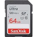 SanDisk Ultra 64GB SDXC Memory Card, Up to 120 MB/s, Class 10, UHS-I, V10