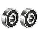 sourcing map 6200-2RS Ball Bearing 10mm x 30mm x 9mm Double Sealed 180200 Deep Groove Bearings, Carbon Steel (Pack of 2)