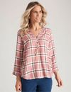 MILLERS - Womens Winter Tops - Pink Blouse / Shirt - Check - Casual Clothing