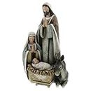Joseph's Studio by Roman - Holy Family Figure with Donkey, Christmas Scene, Wood Grain Look, 10.5" H, Resin and Stone, Tabletop or Desk Display, Decorative