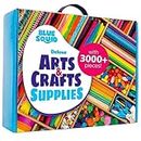 Blue Squid Craft Supplies for Kids - 3000+pcs in The Ultimate Arts and Crafts Box - This Deluxe Art Supply Kit & Craft Set is Perfect for Young Artists of Ages 4,5,6,7,8,9,10,11,12