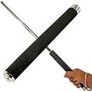 Personal Stick Safety for Men and Women with Nylon Bag Cover Professional Multitool Comfotable Grip Foldable Stick (Silver Black_ST02)
