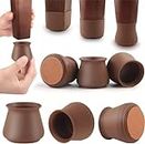 Unicon Silicone Chair Leg Caps with Soft Felt Bottom Furniture Chair Leg Floor Protectors Free Moving Furniture Foot Protection Cover Prevents Scratches and Noise (Brown) (Pack of 8)