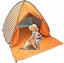 Pop Up Beach Tent Shade Sun Shelter UPF 50+ Canopy Cabana 2-3 Person for Adults Baby Kids Outdoor Activities Camping Fishing Hiking Picnic Touring (Orange Stripes)