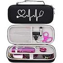BOVKE Travel Case for 3M Littmann Classic III, Lightweight II S.E, Cardiology IV Diagnostic, MDF Acoustica Lightweight Stethoscope - Extra Room for Taylor Percussion Reflex Hammer and Penlight, Black