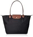 Longchamp 1899 089 Preage Tote Bag, Shopping Bag, Nylon/Leather, Compatible with B4 Size, Can Store PC Computers, Noir Parallel Import