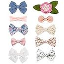 Baby Girl Hair Clips, Bows Barrettes Fully Lined Alligator Clip Hair Accessories for Little Girls Toddler Kids Children