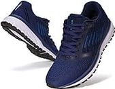 JOOMRA Mens Lightweight Tennis Shoes Running Walking Fitness Size 12 Sports Treadmill Jogger Cushioned Footwear for Man Runny Athletic Workout Sneakers Blue 46