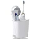 Nyarra Toothbrush Holder For Bathroom, Easy Wall Mount Magic Sticker Self Adhesive Multifunctional Organizer For Electric Toothbrush, Toothpaste(Nr-1358, acrylonitrile_butadiene_styrene, Pack Of 1)