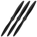 XOAR PJG 11x7 RC Airplane Propeller 11 Inch 2 Blade Nylon Prop for Fixed-Wing RC Planes (Pack of 3)
