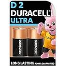 Duracell Ultra Alkaline D Battery, 2 Pcs