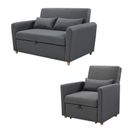 Foret 1/2 Seater Pull Out Sofa Bed Lounge Adjustable Couch Furniture Recliner