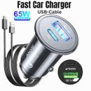 Fast Car Charger 2 USB Port + Type C Universal Socket Adapter For iphone Samsung