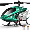 Remote Control Helicopter, SYMA S107H-E Aircraft Toy with Altitude Hold, One Key TakeOff/Landing, 3.5 Channel, High&Low Speed, LED Light, Fly Indoor for Kid Boy Beginner, 16min 2 Battery Green UPGRADE