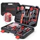  Home Tool Kit 257-PCs - Household Basic Repair Tool Set for Men Women - Red
