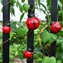 Ladybird Metal Garden Fence Ornaments 4pc Hanging Outdoor Wall Decorations