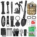 Tacsnake Multi-Purpose Emergency Survival Kit, Multi-Tools Survival Gear and Equipment with Molle Pouch, Gifts for Dad Men Camping Hiking Outdoor Emergency (Camo(22))