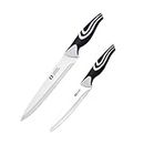 zunsy 2Pcs Classic Chef's Knife, Carving Knife, Petty Knife, Multipurpose Knife,High Carbon Stainless Steel with Non-Slip Black Handle